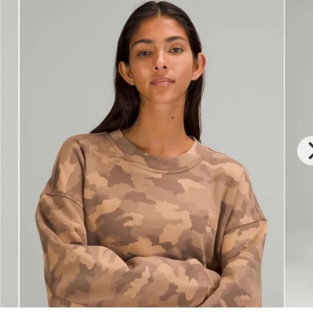 Lululemon Perfectly Oversized Crew Beige Camo